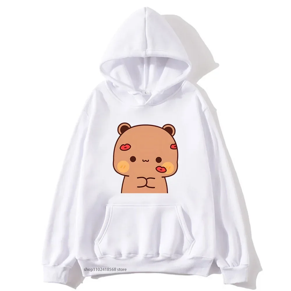 BuBu kissed DuDu Hoodie Panda Bear Sweatshirt Couple clothes Men kawaii Women Tops y2k pullover Four Seasons Casual streetwear