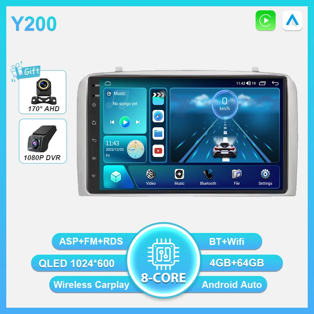 Android 16 Carplay voor Alfa Romeo 147 GT 937 2000-2010 GPS Navigatie Video Autoradio GPS Auto Multimedia Automonitor DVD