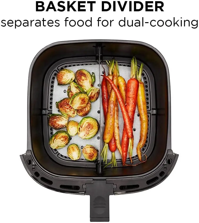 NEW 2 in 1 Max XL 8 Qt Air Fryer, Healthy Cooking, User Friendly, Basket Divider For Dual Cooking, Nonstick Stainless Steel