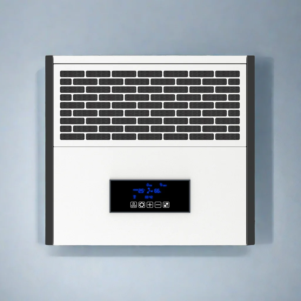 New Wholesale Electric 12L/Day Stainless Steel Wall-Mounted Air Purifier Dehumidifier Digital Display Continuous Drainage Grow