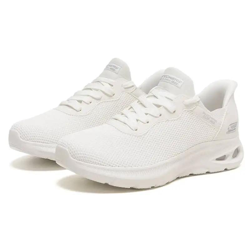 Skechers 117509-Ofwt Ladies Slip On Sneakers Slip Ins Tech Breathable Mesh Fabric Air Cushion Sole Lightweight Walking Shoes