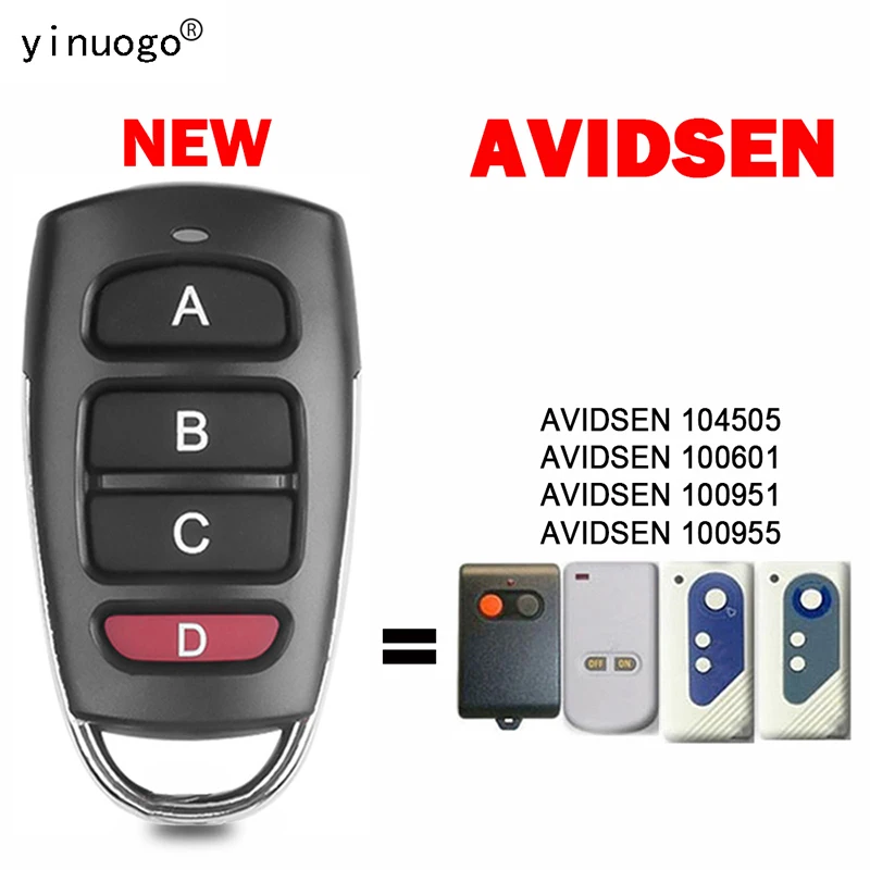 

AVIDSEN 104505 100601 100951 100955 Garage Gate Remote Control Door Opener Clone 433.92MHz Fixed Code