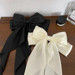 Bow Ribbon Hairpin Headwear Simple Elegant Satin Spring Clip Fixed Hair Clip Retro Party Headdress Red Hair Accessories