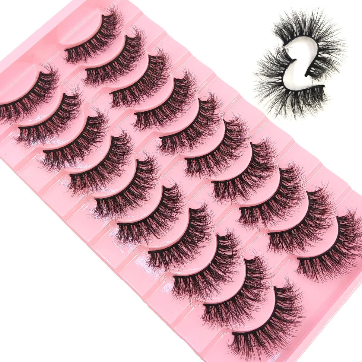 Novo 10 pares de cílios postiços fofos de vison falso natural longo extensão de cílios postiços feitos à mão volume 3d cílios maquiagem faux cils