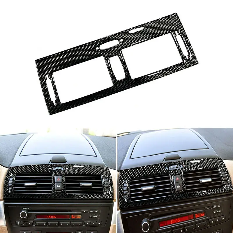 Soft Carbon Fiber Car Interior Accessories For BMW X3 E83 2004 2005 2006 2007 2008 2009 2010 Central Air Vent Frame Trim Cover
