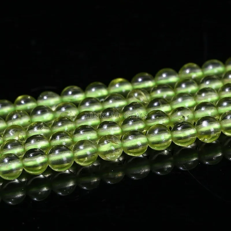 2 3 4mm Natural Green Peridot Round Beads Small Section Loose Spacer Bead For Jewelry Making DIY Bracelet Necklace Accessory