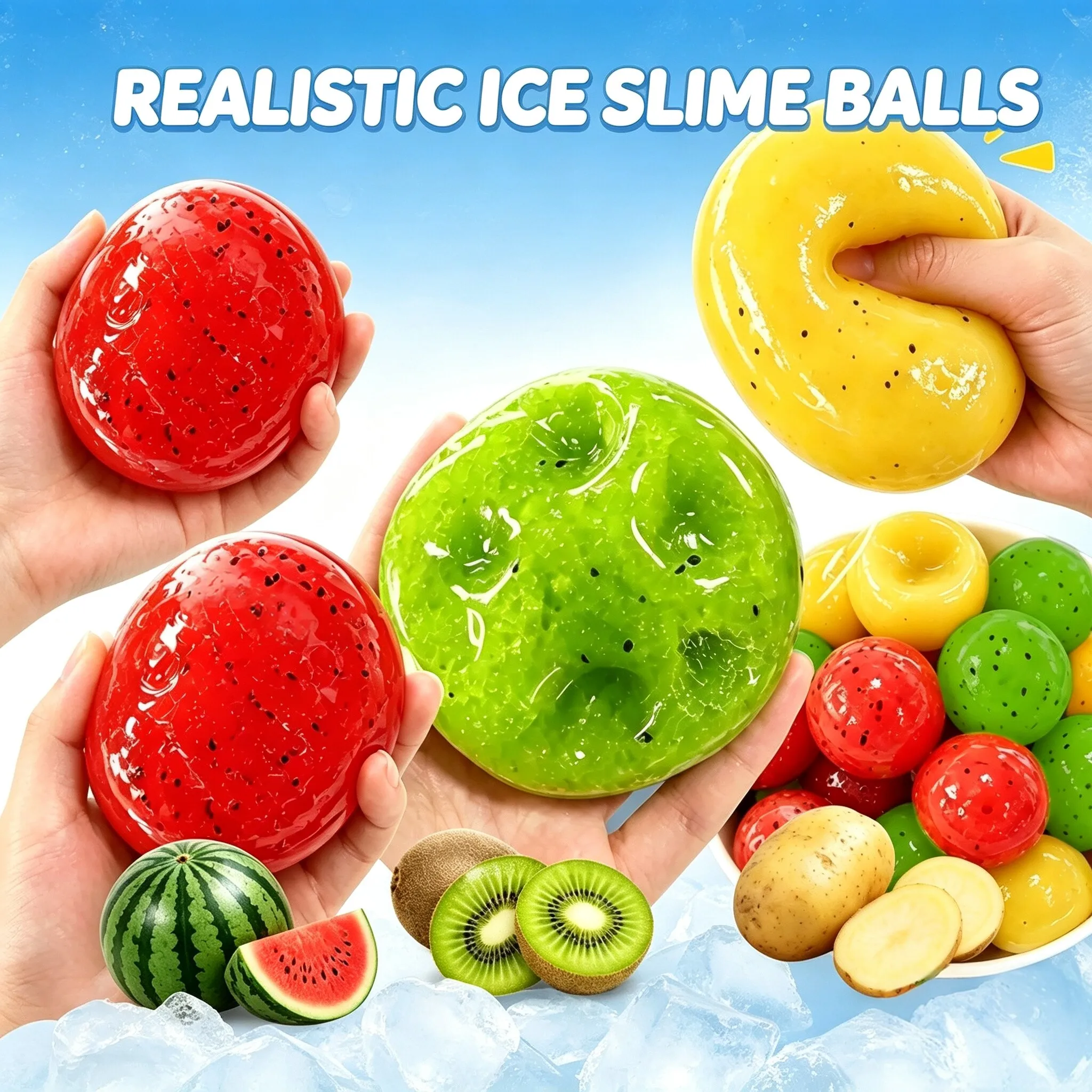 Handmade Watermelon Slushy Squishy Toy Realistic Fruit Simulation Soft Slow Rebound Stress Relief Squeeze Model for Adults