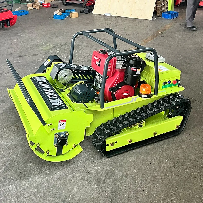 

Новая индивидуальная газонокосилка-робот на гусеничном ходу с дистанционным управлением, сверхмощная, для ферм, холмистых участков и садов, экспортная поставка