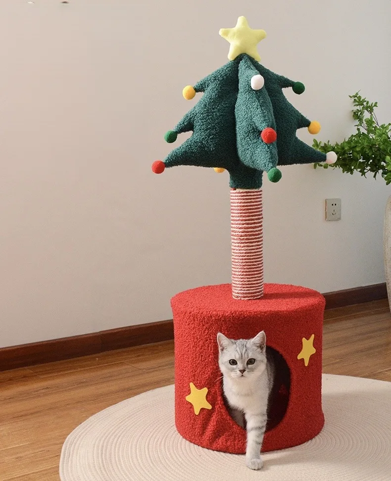

Christmas Tree cat Climbing Frame cat Bed Integrated Small Grab Post No Space Occupation Pet Supplies cat Toys