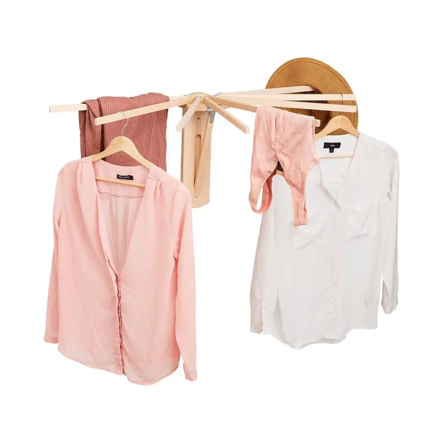 

Настенная сушилка для одежды Сверхмощная складная вешалка для сушки одежды Складная сушилка из твердой клена из твердой древесины