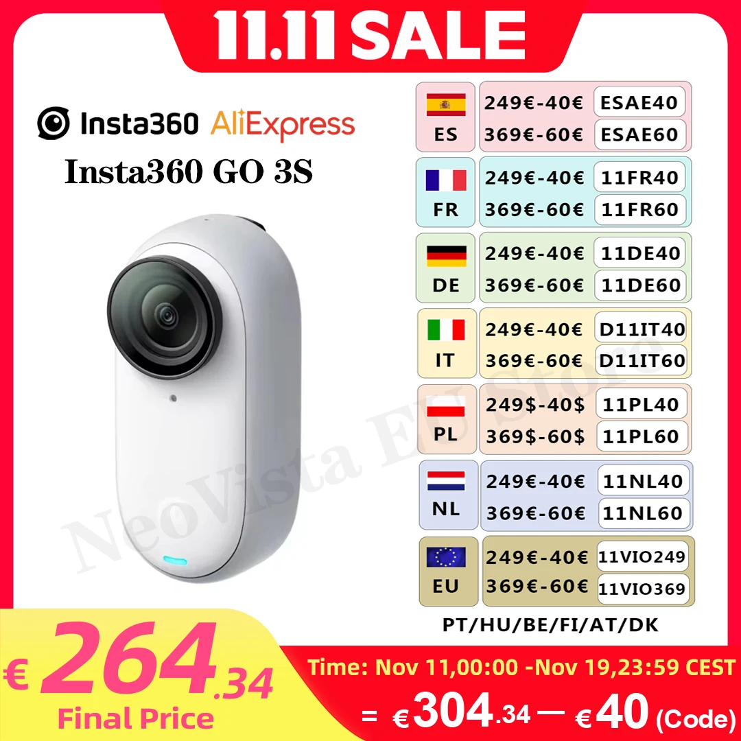 كاميرا صغيرة Insta360 ، محمولة ومتعددة الاستخدامات ، بدون استخدام اليدين ، بوف ، مثبتة في أي مكان ، تثبيت ، جديد ، انطلق 3S - 4K