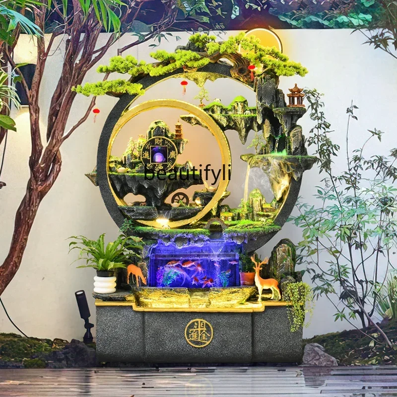

AA26 Rockery, flowing water make money, feng shui wheel, fountain circulation, water feature, lucky office screen, floor ornamen
