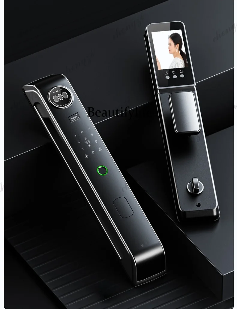 Fully automatic smart door lock monitoring intercom fingerprint, smart password, home electronic lock