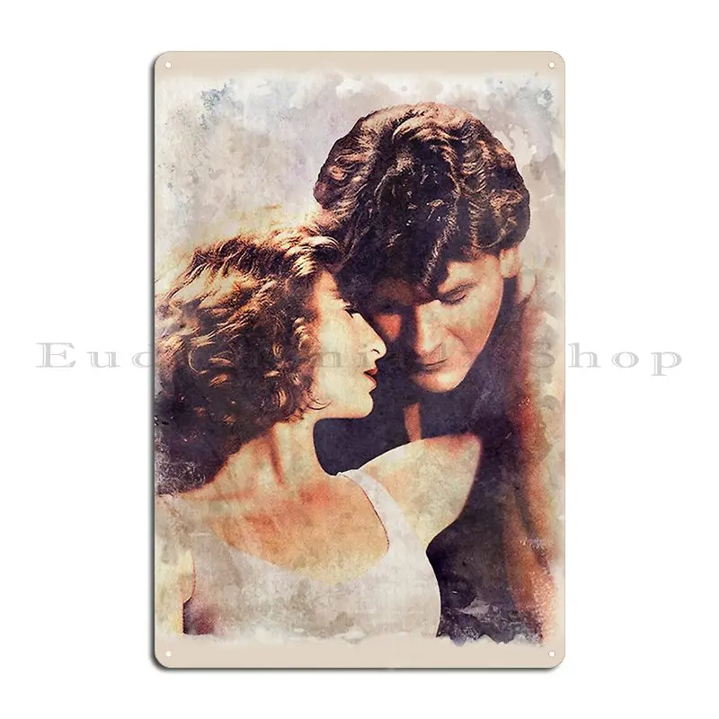 Jhonny And Babe Dirty Dancing Watercolor D3 Metal Sign Home Design Bar Plaques Decoration Tin Sign Poster