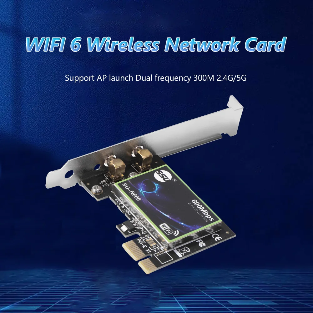 ثنائي النطاق PCI-E 1X بطاقة الشبكة اللاسلكية إيثرنت PCI Express Wi-Fi 6 محول