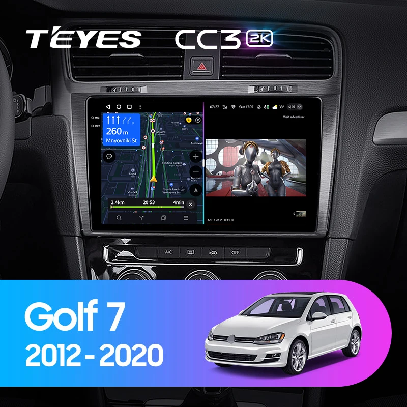 TEYES CC3 2K For Volkswagen Golf 7 2012 - 2020 Car Radio Multimedia Video Player Navigation stereo GPS Android 10 No 2din 2 din dvd