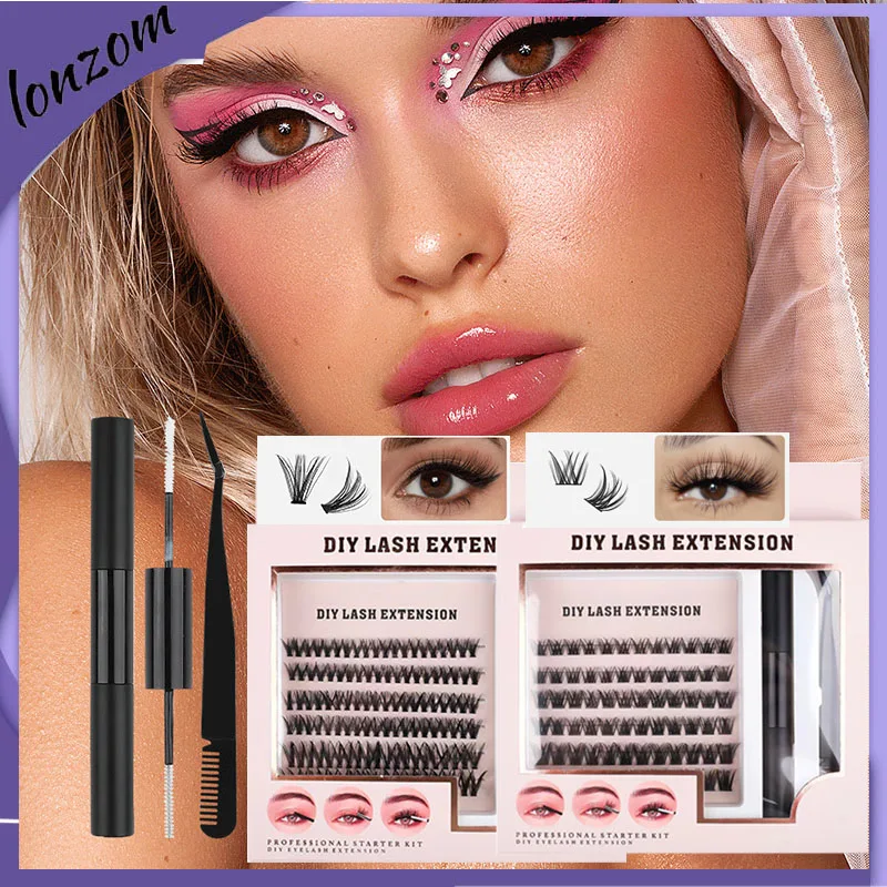 DIY Lashes Extension Kit for Beauty, Cílios Postiços Individuais, Ferramentas de Maquiagem, Mix