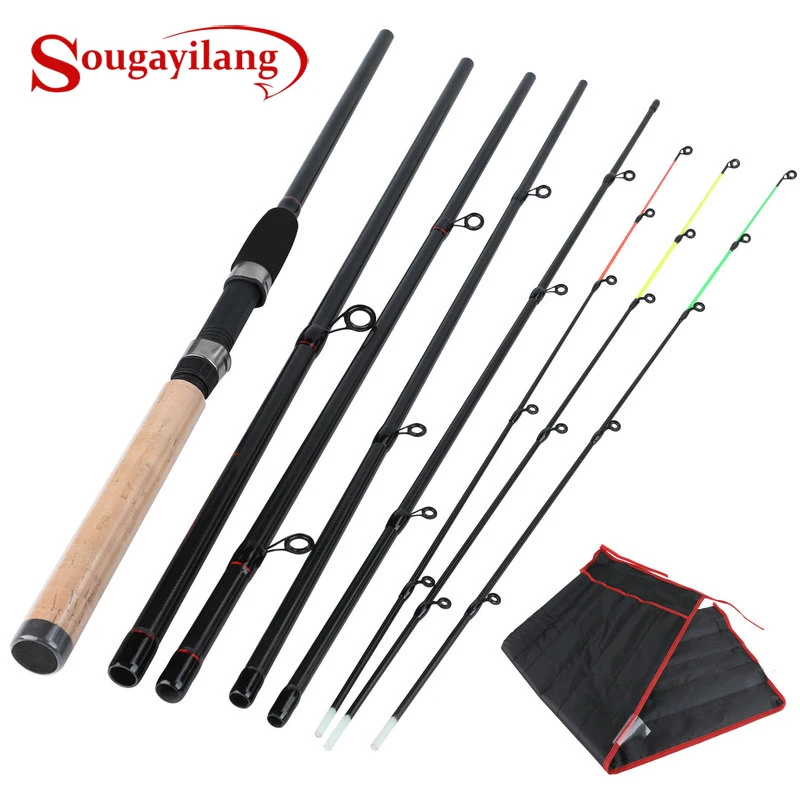 Sougayilang 3M-3.6M Fishing Rod Ultralight Weight 2/6 Section Fishing Rod Carbon Rod Spinning Travel Rod Carp Fishing Tackle