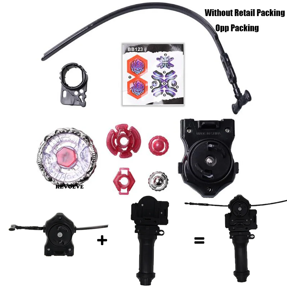 B-X TOUPIE BURST BEYBLADE storm capricorn METAL FUSION BB-123 4D Fusion Hades AD145SWD con agarre + línea de tracción negra