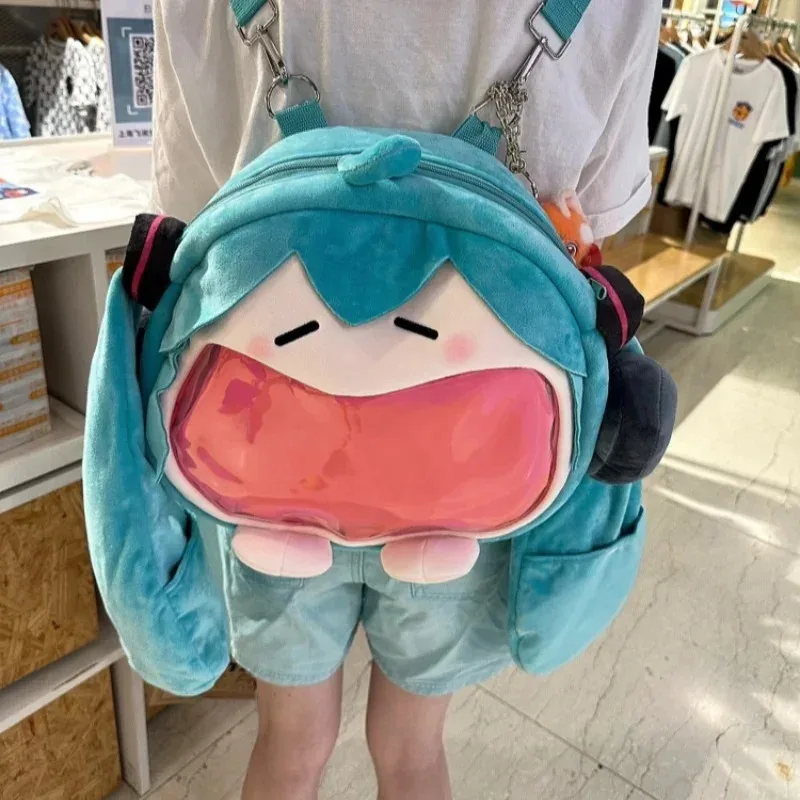 

Hatsune Miku Shoulder Bag Backpack Cute Anime Girl Plush Cartoon Kawaii Knapsack Student Bag Packet For Kids Gifts Toys