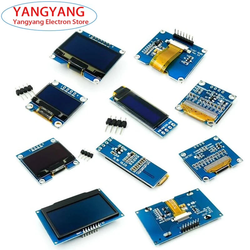 0.91 inch 0.96 inch 1.3 inch 1.54 inch 2.42 inch IIC Serial White Yellow Blue OLED Display Module 128X64 12864 LCD Screen Board