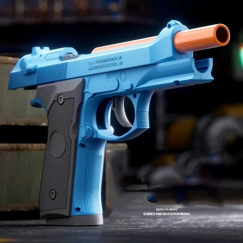 Carcasa de pistola M92, lanzamiento de disparo continuo, pistola de balas suaves, colgante vacío, regalo de cumpleaños
