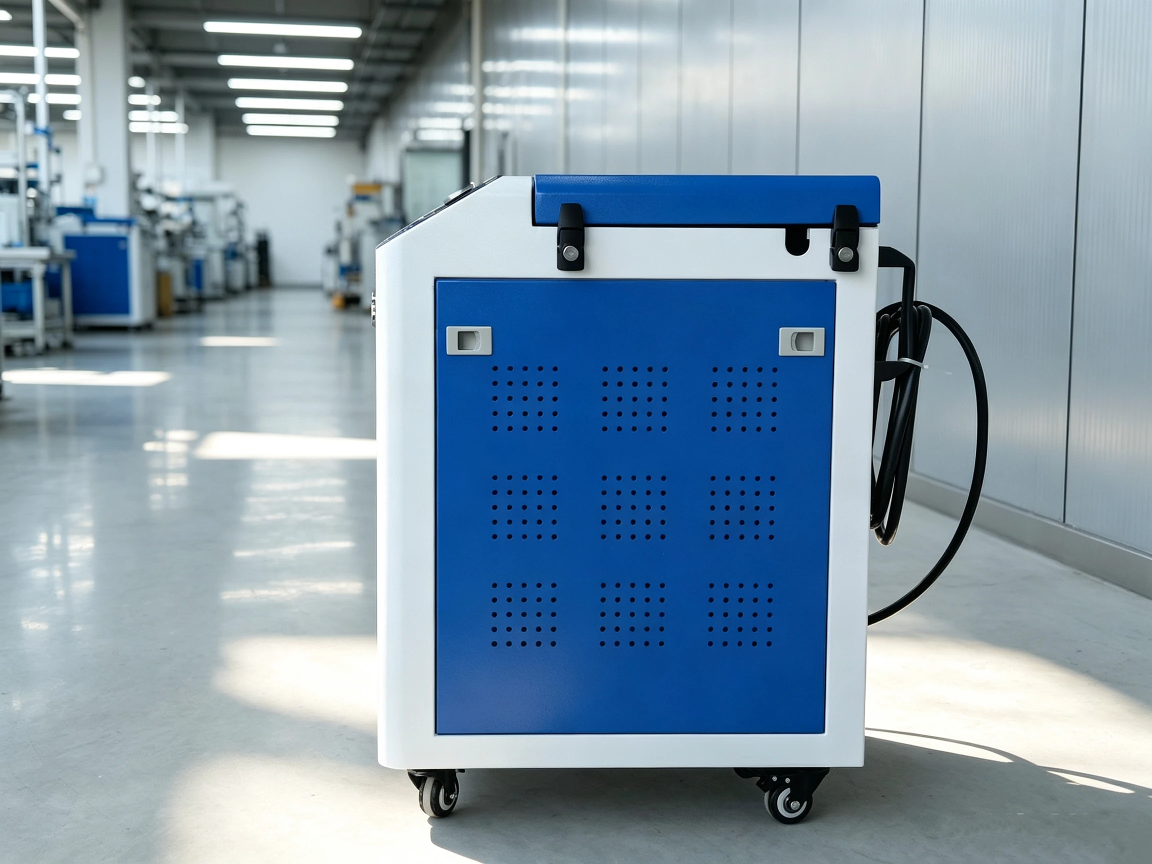 Desktop Pulsed Fiber Laser Cleaning Machine , High Power Laser Source Cleaning System For Stainless Steel Aluminum Rust Removal