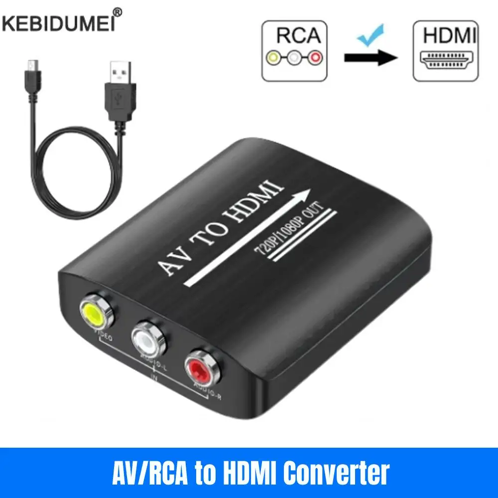 

1080P HDMI-compatible TO AV RCA CVSB L/R Video Scaler Adapter HD Video Box Converter AV To HDMI-compatible Converter Support PAL