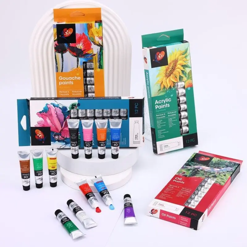 

Beginner 12 color watercolor/watercolor/oil painting/acrylic paint set,waterproof,sunscreen,non fading DIY painting and graffiti