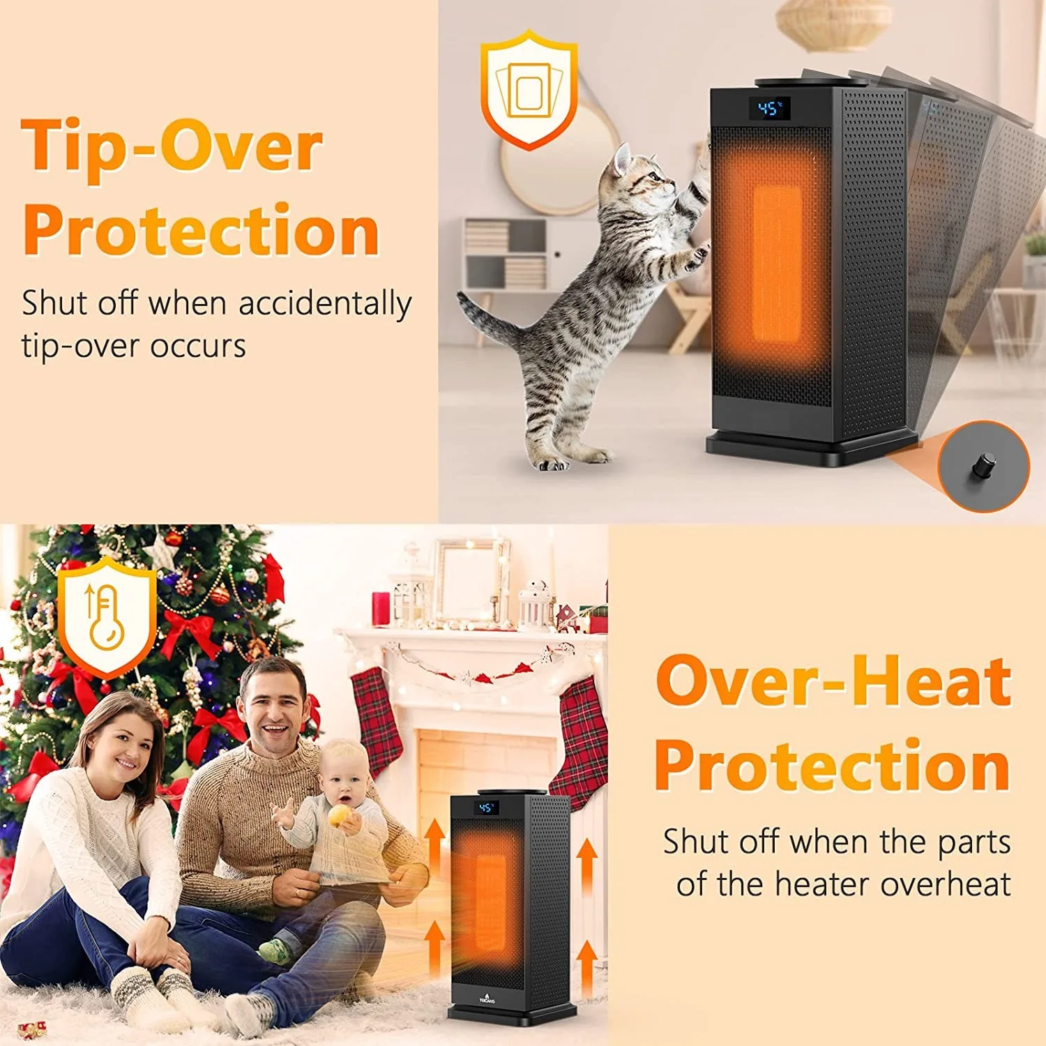 Customized Thermal Indoor Household Stand Space Electric Fan Heater With Head Shaking