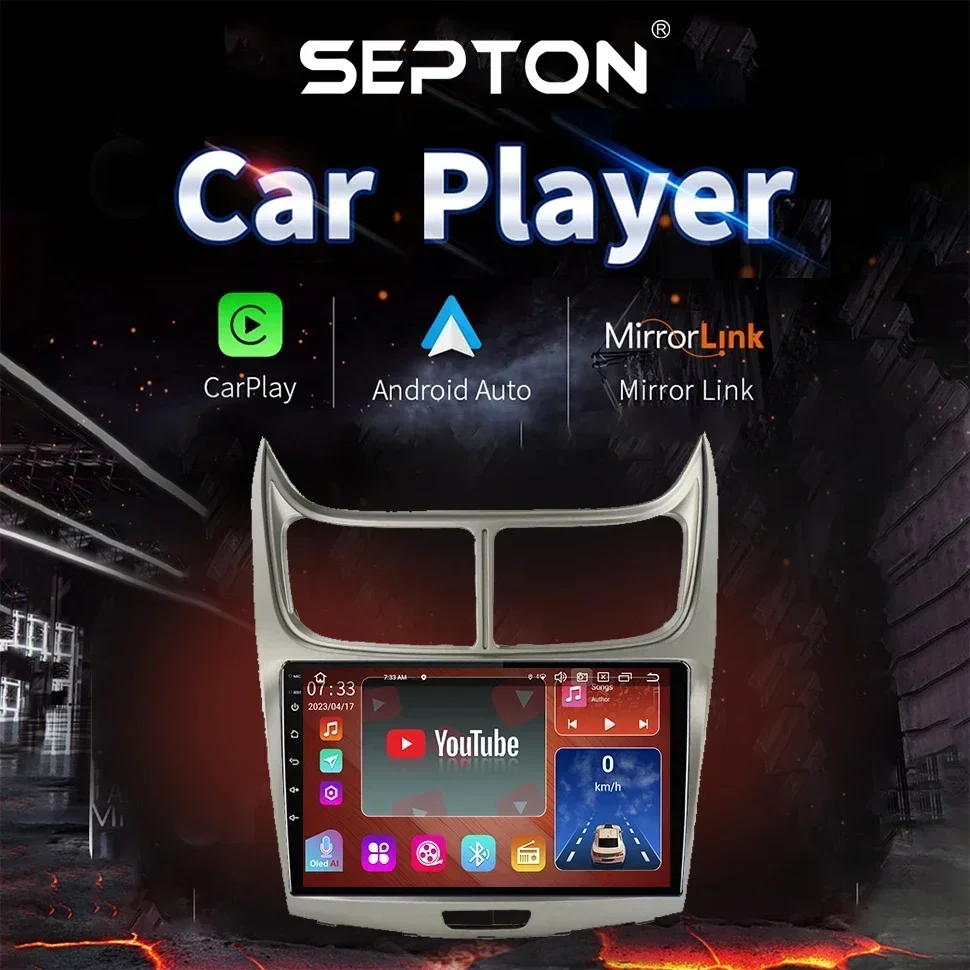 SEPTON Android 2Din Radio estéreo de coche para Chevrolet Sail 2009 - 2014 GPS CarPlay reproductor Multimedia unidad principal de navegación 4G 8core