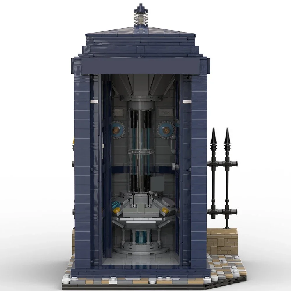 MOC City Street View Telephone Booth Building Blocks Kit Doctor Mysterious Tardis Phone Booth Model DIY Kids Puzzle Toys Gift