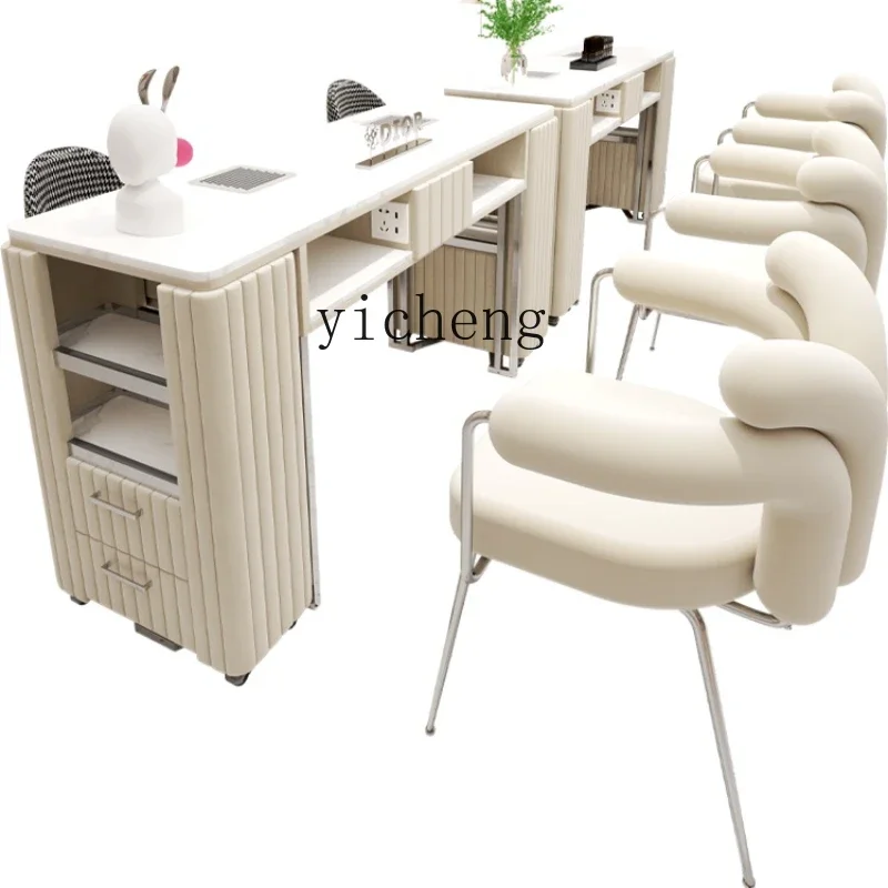 XL Stainless Steel New Vacuum Cleaner Nail Table and Chair Set Non-Leaking Gray Nail Table