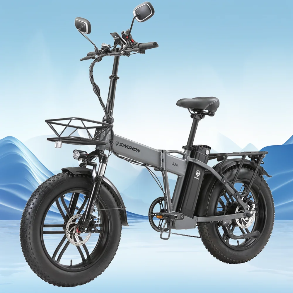 

20" Folding Electric Motorcycles Mountain E Bike for Adults, 850W Peak Motor Ebike 27.5Mph 53Miles 48V 18AH Electric Bicycle