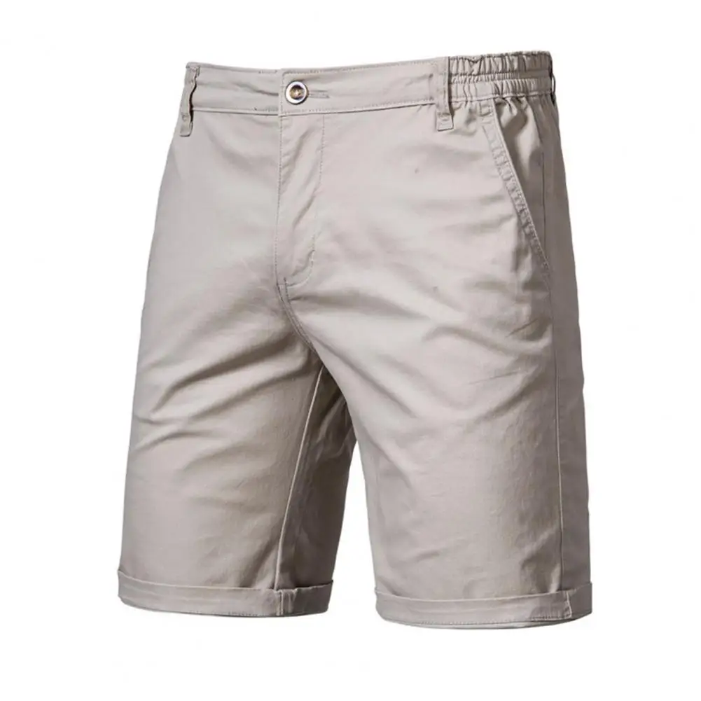 Shorts All-Match Slim Shorts weiche atmungsaktive elastische Taille Männer Slim Shorts einfarbige gerade Social Shorts Business Shorts