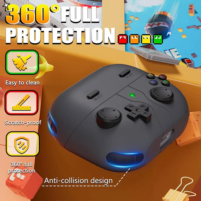 Case For Samsung Galaxy Buds 3 /Buds 3Pro with Cleaner Kit Cute Funny Cartoon Game Design Silicone Protective Case with Keychain