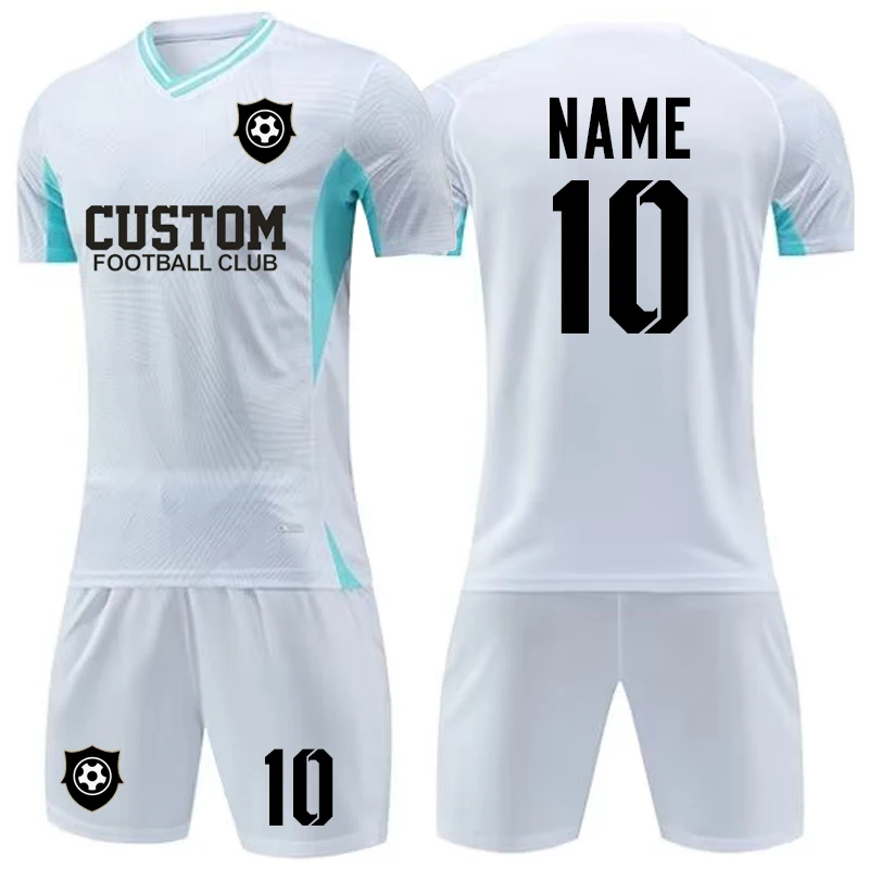 Men Boys Football Training Shirt Soccer Team Match Uniforms Short Sleeve Personalized Futsal Jersey for Children Clothes