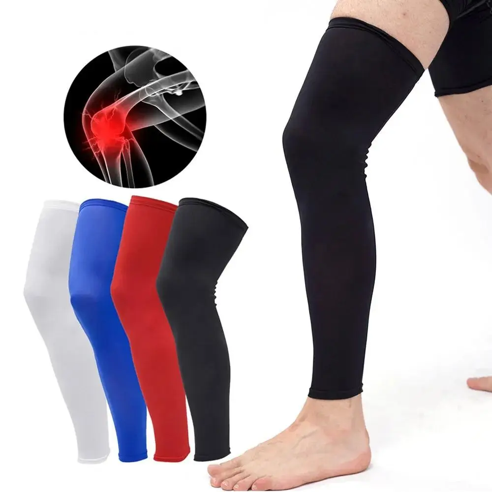 Knee Calf Sleeves Full Leg Sleeves Sweat Wicking Breathable Long Compression Leg Sleeve High Elasticity Lycra