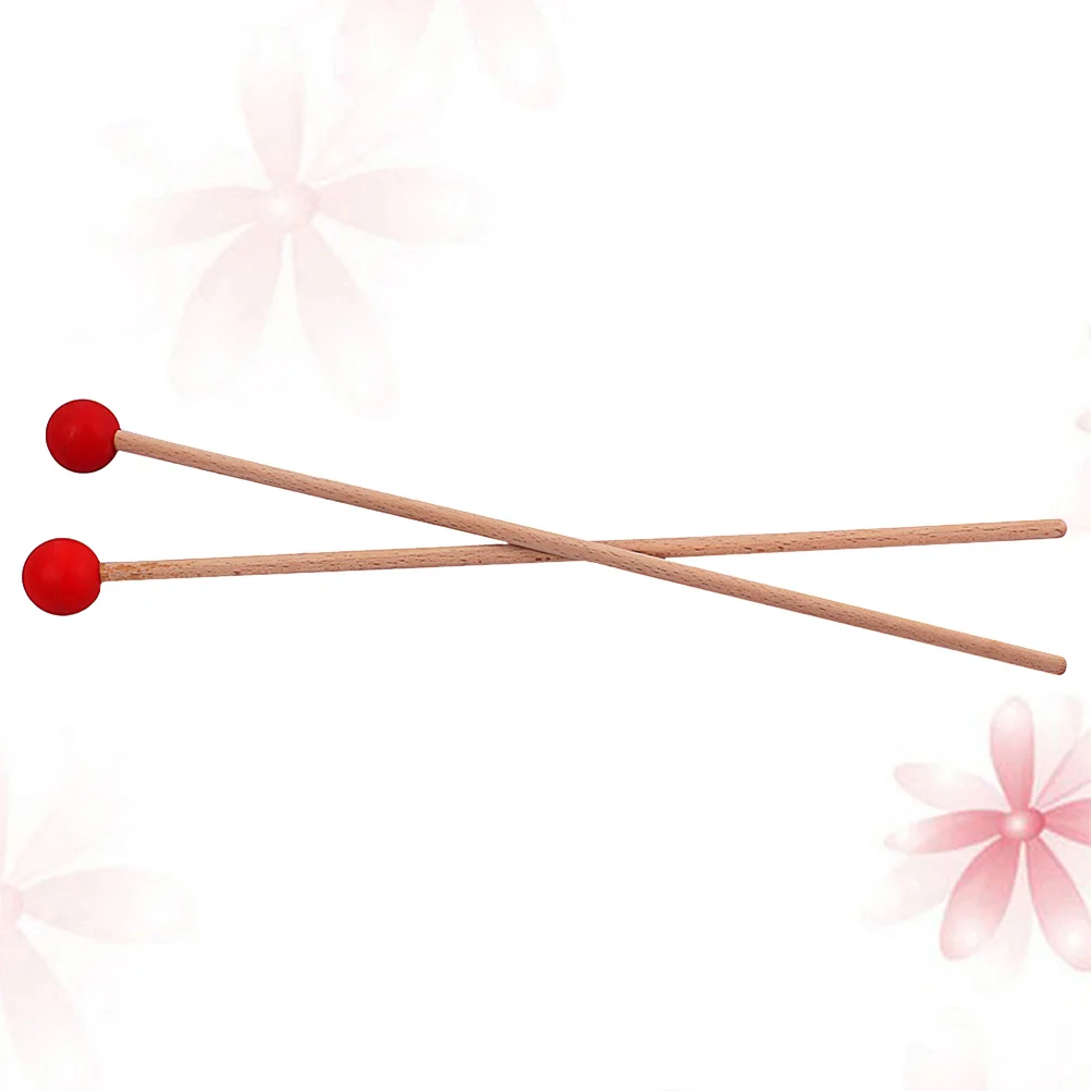 1 زوج المهنية مطارق غلوكنسبيل مقبض خشبي قوي متعدد الاستخدام قرع عصا الأحمر جرس مطرقة غلوكنسبيل مطرقة