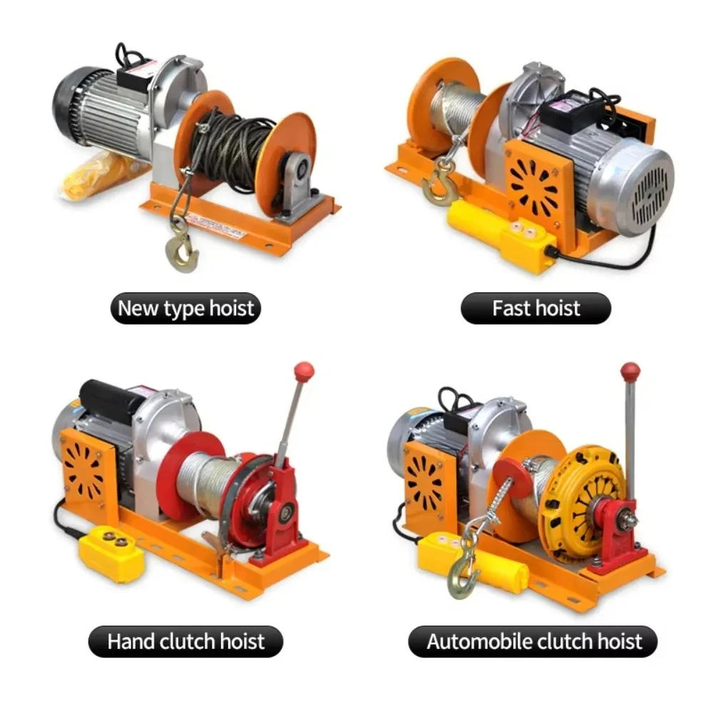 1 Ton Electric Hoist Household Small Crane Winch 220V High-Speed Lifting Hoist for Home Renovation