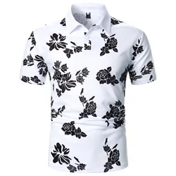 2024 Casual Printed Men Polo Shirt Men Shirt Short Sleeve T Shirt Golf Tennis Tee New Clothing Summer Streetwear Fashion Men Top