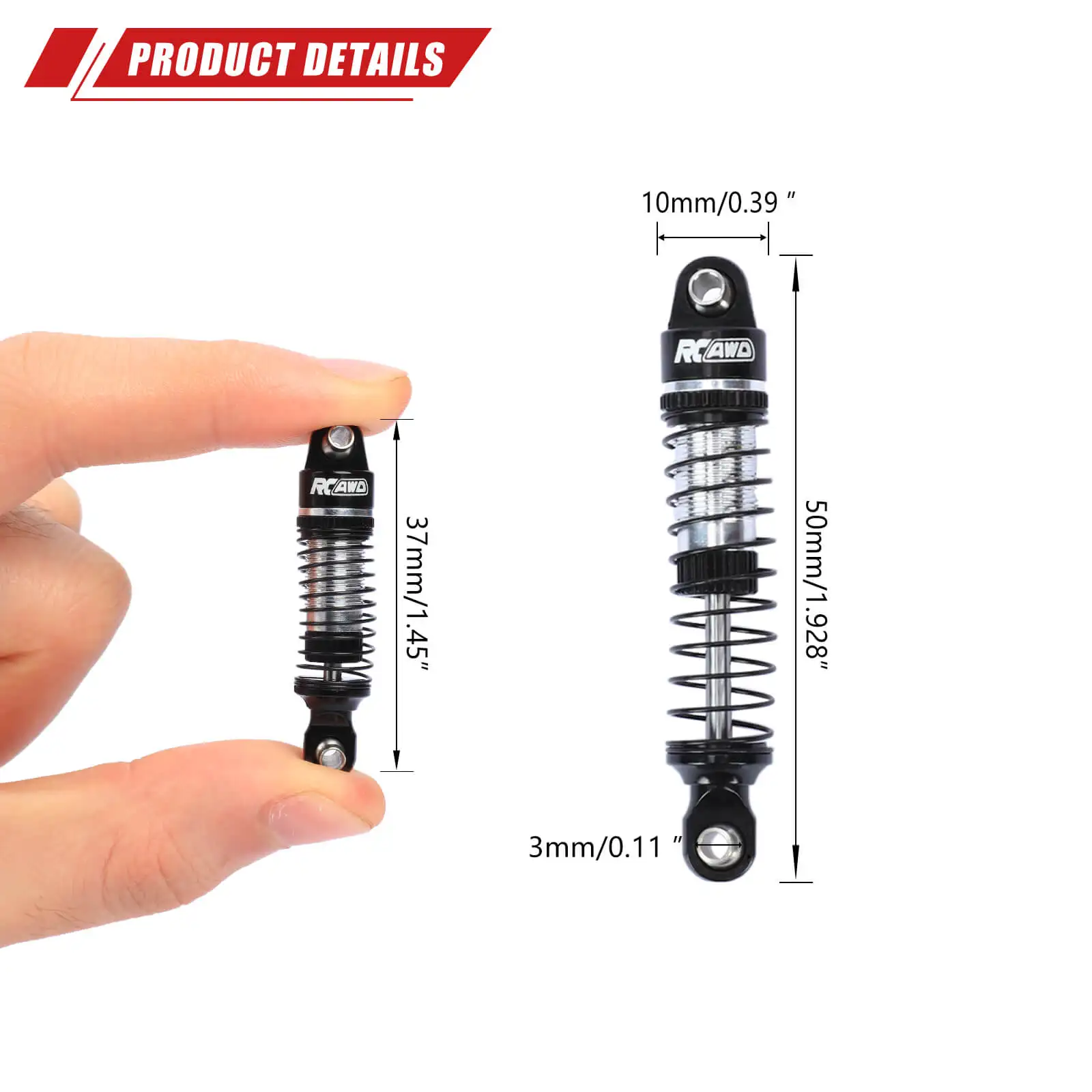 4 sztuki amortyzatory aluminiowe amortyzatory dla TRX4M TRX4-M 1/18 zdalnie sterowany samochód gąsienicowy ulepszenia części #9764