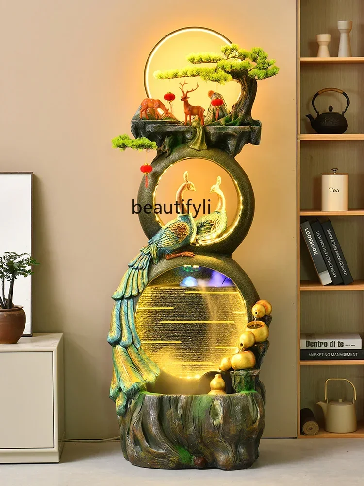 

S Living Room Flowing Water Ornaments Circular Landing Desk Lobby Fortune Decoration Landscape Opening-up Housewarming Gifts