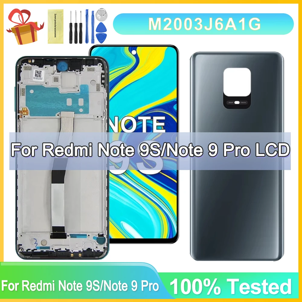 6.67 \'\'LCD Com Moldura Para Xiaomi Redmi Note 9S Display LCD Digitador Para Redmi Note 9 PRO Tela LCD 10-Touch