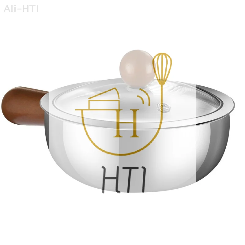 For Frying Eggs And Heating Milk. Made Of Stainless S Stainless Steel Milk Pot With Wooden Handle, Compact Cooking Pot, Suitable