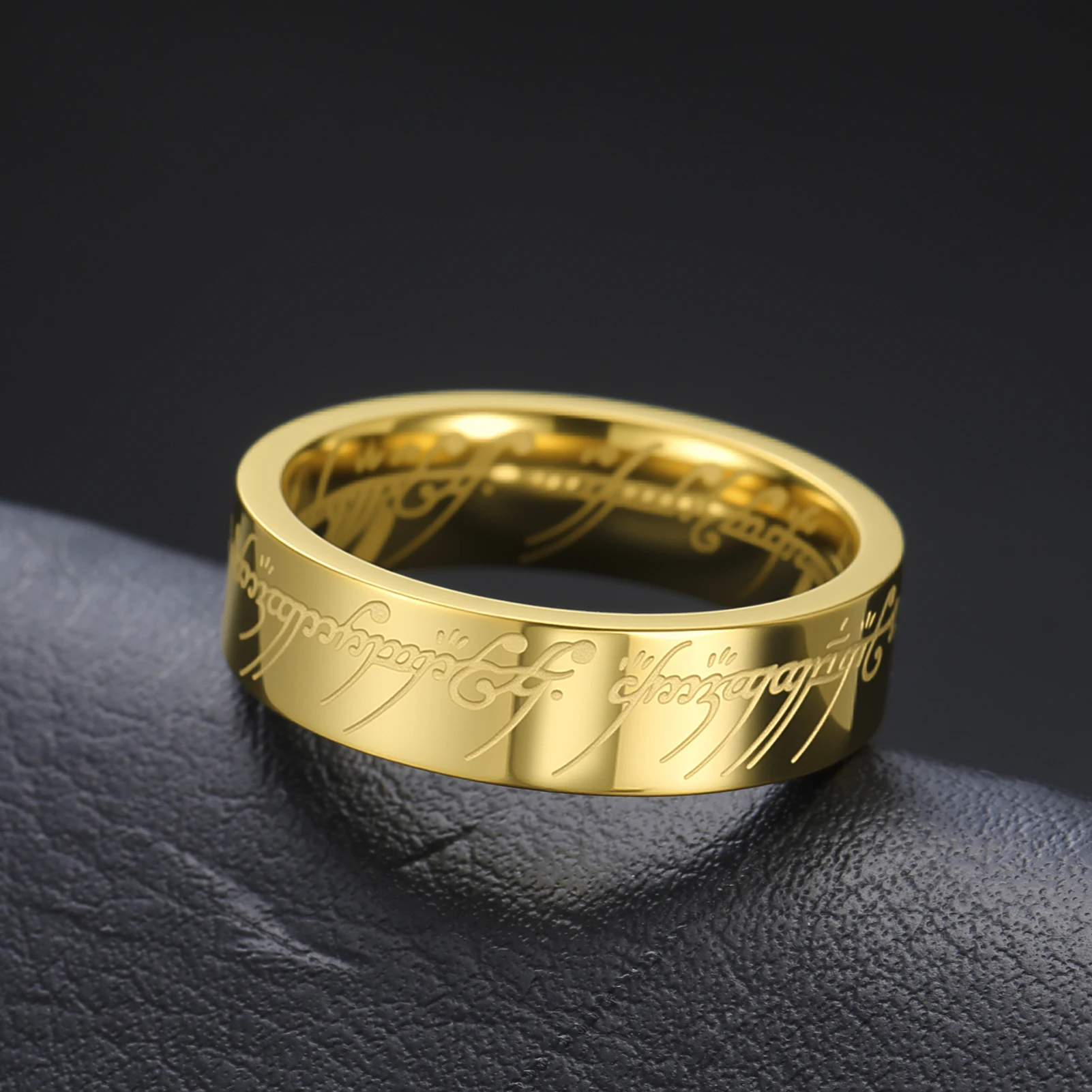 Vassago El Señor de los Anillos de Acero Inoxidable para Hombres Los Anillos del Poder Tengwar Runa En el anillo para los amantes de la película