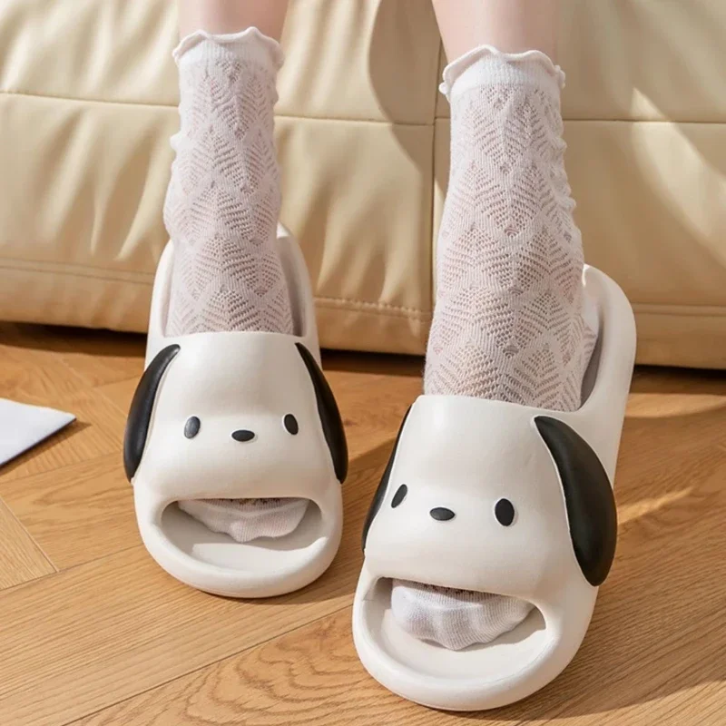 Couple Summer Dog Slippers Female Indoor Home Thick Bottom Comfort Sandals Male Non-slip Lightweight Home Shoes Zapato Mujer