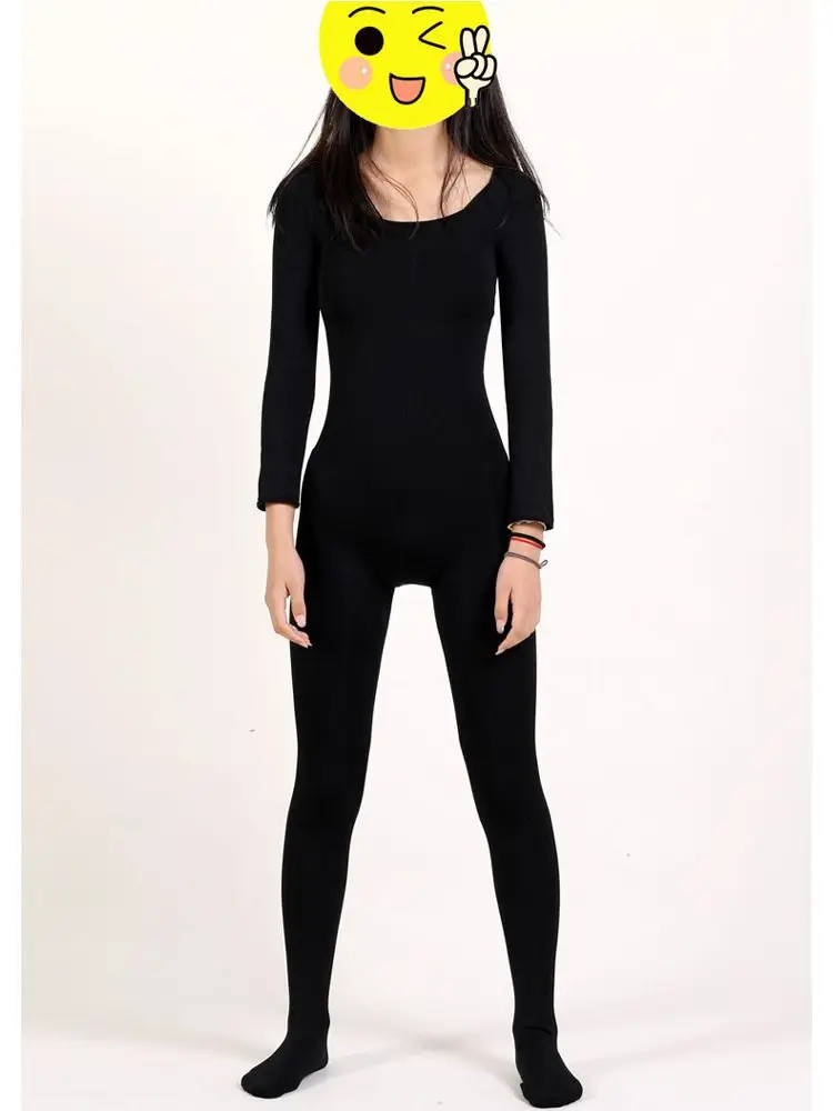 O-neck Fleece Thermal Pijamas Inner Wear Winter Bodystocking Penis Sheath Close Open Crotch Bodysuit Catsuit Leotard Jumpsuit