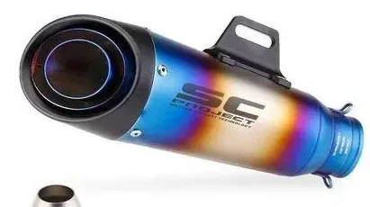 Doppelschichtiger SC-Style Motorrad-Auspuff, Rennsport-Schalldämpfer mit Lautem Sound, Modifiziertes Auspuffrohr Passend für Kawasaki Ninja Z250 Z300 Z – Detail 12