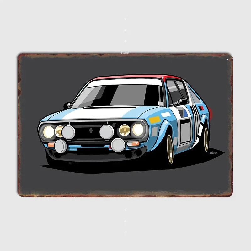 

Classic Car R17 Gordini 1974 Rally Car Retro Metal Sign Poster Wall Art Garage Room Decoration Vintage Home Decor